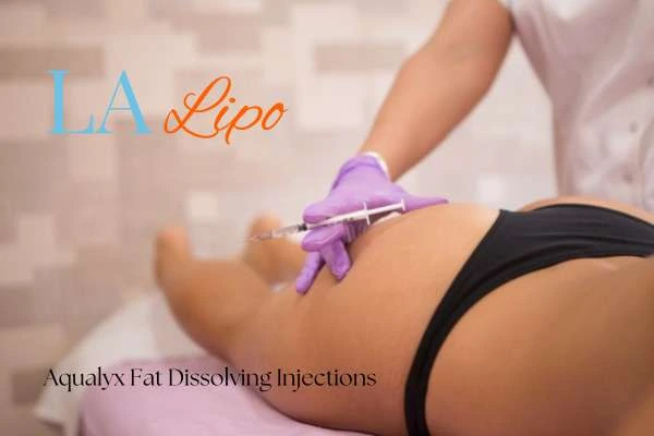 Woman having fat dissolving injections Hyde Park Corner on thighs
