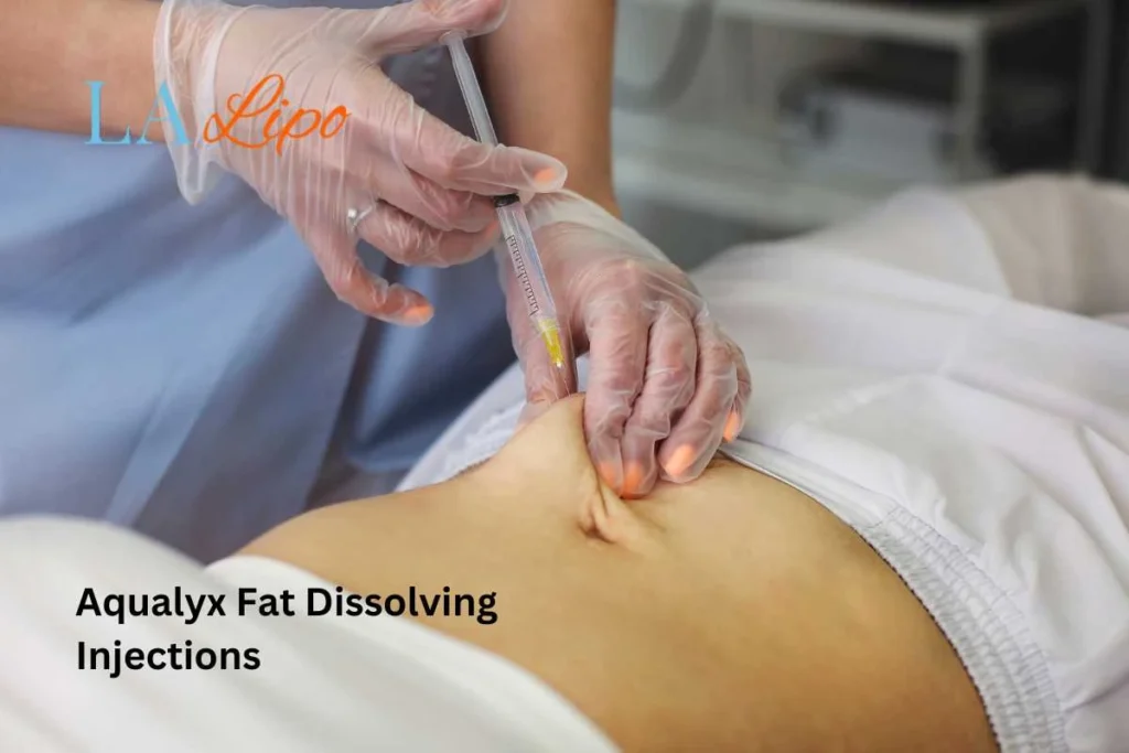 woman having fat dissolving injections Hyde Park Corner in the stomach