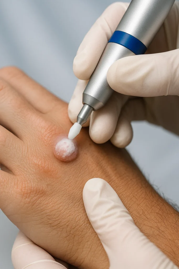example of wart removal Hyde Park Corner using cryopen