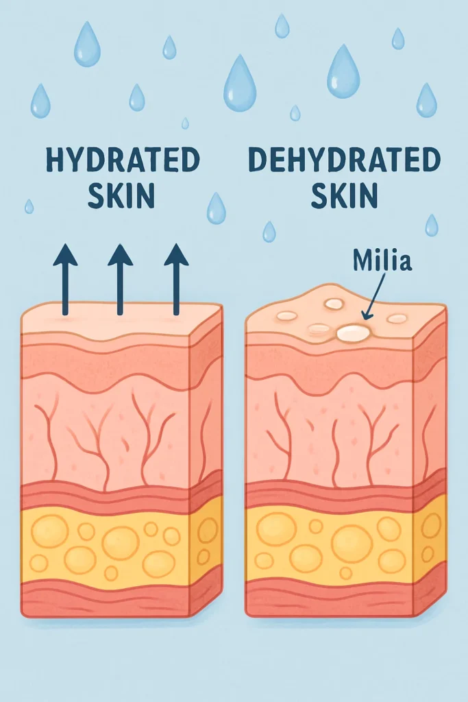 The importance of hydration and milia production Hyde Park Corner